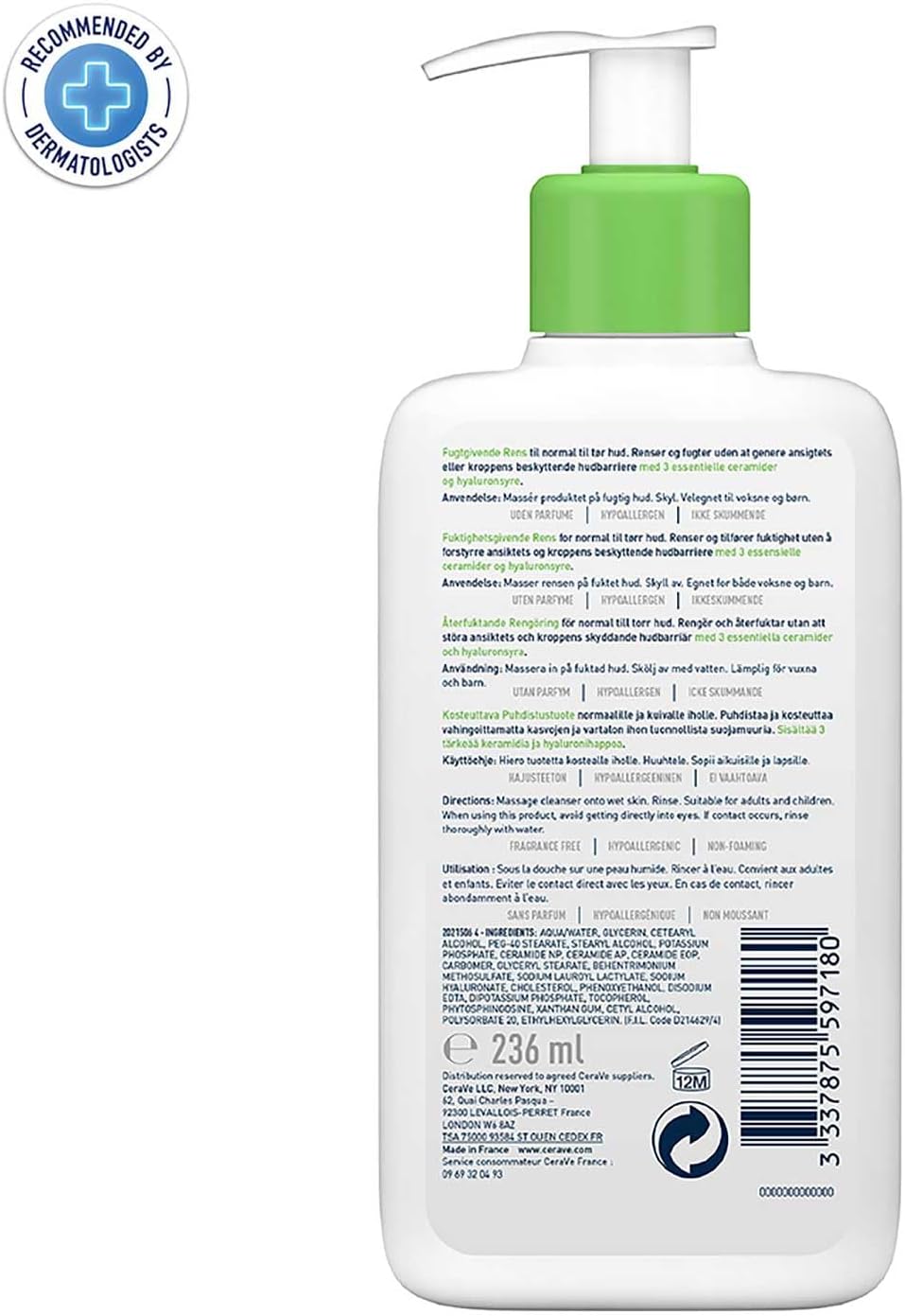 Nettoyant hydratant CeraVe, 23 - Cleanser Face avis et prix
